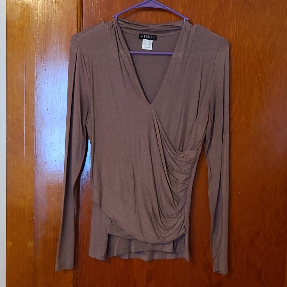 Venus brown with rushing long sleeve shirt